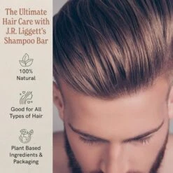 J·R·LIGGETT'S Shampoo Bars For Hair | Virgin Coconut And Argan Oil Formula With Antioxidants And Vitamins | Sulfate-Free | 2 Pack 3.5oz