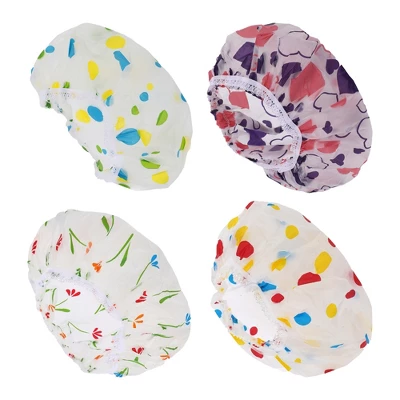 Unique Bargains Women's Dots Pattern Shower Cap Multicolor 4 Pcs 6 Unique Bargains Women's Dots Pattern Shower Cap Multicolor 4 Pcs - Image 4