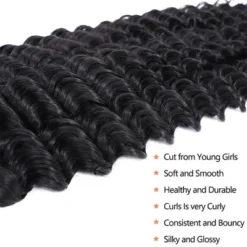 Jessie's Wig 14-30 Inch Grade S Deep Wave Human Hair Bundles 95g For Women Thin Hair Deep Wave #1b Natural Black 1Pcs/Pack 16" -Glow Up Beauty Store GUEST 0b8ee24c 0f98 40d3 b347 54a08ee298d0