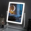 VANITII 12''x14'' Vanity Makeup Mirror With Lights Bluetooth Round Pillar Metal Tabletop White -Glow Up Beauty Store GUEST 0bb7e533 781c 4e16 b646 67f8261b2376