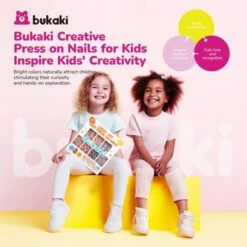 Kids Press On Nails For Girls 8-12 Years, 168Pcs 7 Pack Pre-Glue Short Fake Nails With Full Cover - Christmas & Birthday Gift Set.
