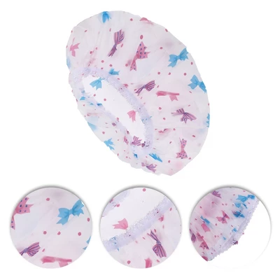 Unique Bargains Women's Dots Pattern Shower Cap Multicolor 4 Pcs 4 Unique Bargains Women's Dots Pattern Shower Cap Multicolor 4 Pcs - Image 2