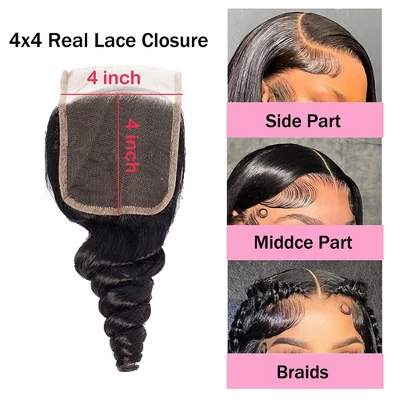 Jessie's Wig 12-20 Inch Lace Frontal Loose Wave 4x4 Lace Natural Black 1 Pc/Pack 4 Jessie's Wig 12-20 Inch Lace Frontal Loose Wave 4x4 Lace Natural Black 1 Pc/Pack - Image 2