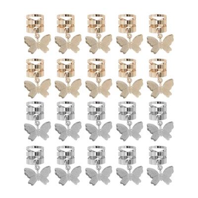 Unique Bargains Hollow Butterfly Hair Cuffs Dreadlock 20 Pcs 8 Unique Bargains Hollow Butterfly Hair Cuffs Dreadlock 20 Pcs - Image 6