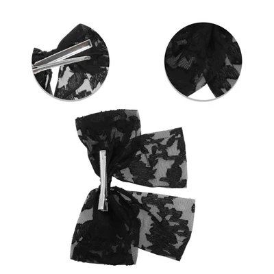 Unique Bargains Elegant Flower Bow Ribbon Hair Clips 1 Pc 4 Unique Bargains Elegant Flower Bow Ribbon Hair Clips 1 Pc - Image 2