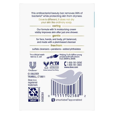 Dove Beauty Antibacterial Beauty Bar Soaps - 15oz/4ct 3 Dove Beauty Antibacterial Beauty Bar Soaps - 15oz/4ct