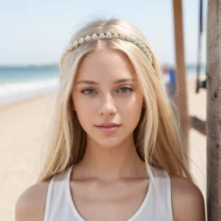 Unique Bargains Women's Solid Hairband White 1 Set