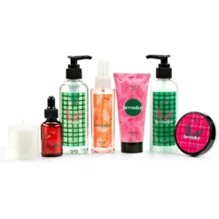 Lavender Bath And Body 9 Piece Gift Set In A Wicker Basket