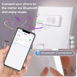 VANITII 12''x14'' Vanity Makeup Mirror With Lights Bluetooth Round Pillar Metal Tabletop White -Glow Up Beauty Store GUEST 29713905 15c6 424e 82d3 adb53c4c8a90