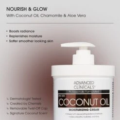 Advanced Clinicals Retinol Body Lotion & Coconut Oil Cream Set. Face & Body Creams For Moisturizing And Wrinkles. Two - 16 Oz.