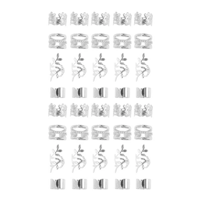 Unique Bargains Hollow Different Style Hair Cuffs Dreadlock Silver Tone 40 Pcs 7 Unique Bargains Hollow Different Style Hair Cuffs Dreadlock Silver Tone 40 Pcs - Image 5
