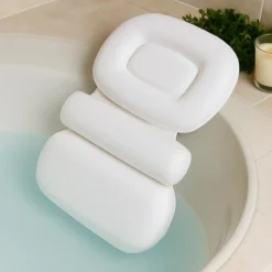 Home Mart Goods Large Plush Comfort Soft Neck Bath Pillow Quick Dry With Suction Cups