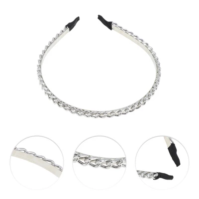 Unique Bargains Women's Cute Thick Chain Headbands Silver Tone 1 Pc 4 Unique Bargains Women's Cute Thick Chain Headbands Silver Tone 1 Pc - Image 2