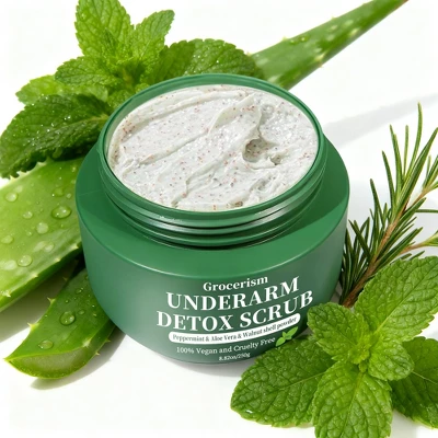 Grocerism Armpit & Body Scrub - Peppermint & Aloe Vera, Exfoliates & Odors Removing & Moisturizing 4 Grocerism Armpit & Body Scrub - Peppermint & Aloe Vera, Exfoliates & Odors Removing & Moisturizing - Image 2