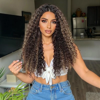 Jessie's Wig 22 Inch Curly 13*3.5 Synthetic Lace Wigs Blonde Highlights 1 Pc/Pack 12 Jessie's Wig 22 Inch Curly 13*3.5 Synthetic Lace Wigs Blonde Highlights 1 Pc/Pack - Image 10