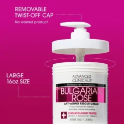 Advanced Clinicals Bulgarian Rose Body Cream - Anti-Aging Lotion With Vitamin E For Tightening, 16 Oz -Glow Up Beauty Store GUEST 4ffc9fc5 b244 489f 886a 9d56e3910c49