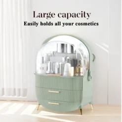 Dustproof Acryl Makeup Organizer With 2 Drawers 1 Large Storage Space