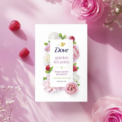 Dove Beauty Garden Tea Party Bar Soaps - Rose Berry Bouquet - Limited Edition - 15oz/4pk 5 Dove Beauty Garden Tea Party Bar Soaps - Rose Berry Bouquet - Limited Edition - 15oz/4pk - Image 3
