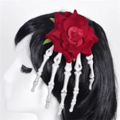Clotth Halloween Rose Hands Hair Clips - Dual Use As Hair Clip And Brooch, Halloween Accessory, Plastic Decoration - Red Flower -Glow Up Beauty Store GUEST 5d88c62e 7418 43c0 a5ba c1579a19f4e8