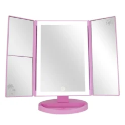 Impressions Vanity Barbie Trifold LED Tri-Tone Makeup Mirror With Magnification