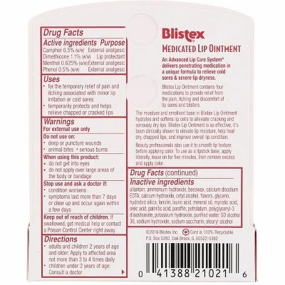 Blistex Lip Ointment, 0.21 Ounce CASE OF 24 5 Blistex Lip Ointment, 0.21 Ounce CASE OF 24 - Image 3