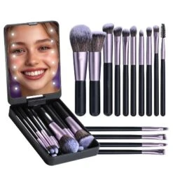 BABYYER Makeup Brushes Foundation Powder Concealers Eye Shadows Makeup Set With Mirror 14 Pcs Mini Makeup Brushes -Glow Up Beauty Store GUEST 61775fad 47b8 4be1 8d85 5d6c5a231798