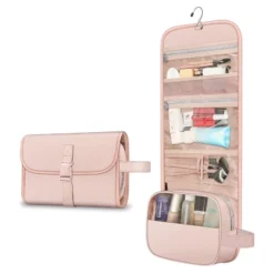 Portable Toiletry Cosmetic Travel Bag,Large Water Resistant Hanging Makeup Organizer Storage Pouch Case(Pink) -Glow Up Beauty Store GUEST 62589e78 b54e 4088 b840 fd82befa96be