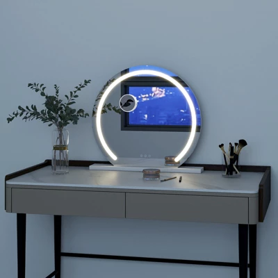 23.6" Round LED Vanity Mirror With Stand 10 23.6" Round LED Vanity Mirror With Stand - Image 8