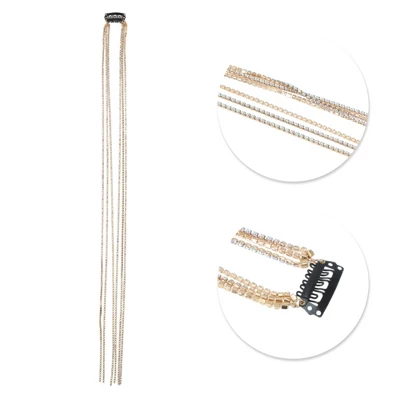 Unique Bargains Women's Colorful Rhinestone Braided Hair Chain 1 Pc 4 Unique Bargains Women's Colorful Rhinestone Braided Hair Chain 1 Pc - Image 2