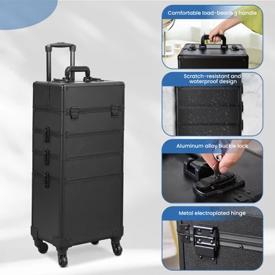 4 In 1 Rolling Makeup Case With Drawers 5 4 In 1 Rolling Makeup Case With Drawers - Image 3