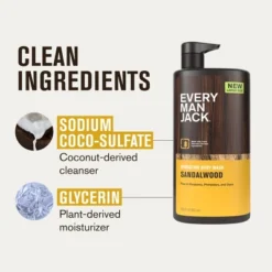 Every Man Jack Body Wash - Sandalwood - 28.8 Fl Oz -Glow Up Beauty Store GUEST 7020b7f0 18bb 48b5 9b77 9211ddc1acbe