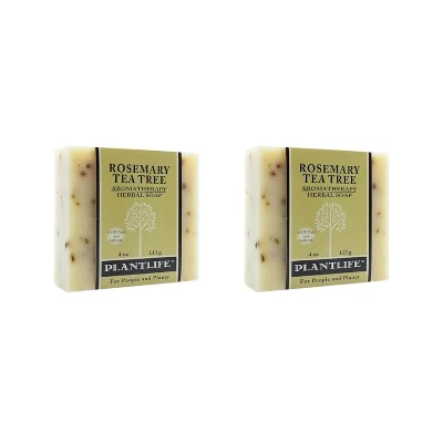 Plantlife Rosemary Tea Tree Bar Soap – Moisturizing, Soothing, Handcrafted, Plant-Based – Made In California, 4oz 4 Plantlife Rosemary Tea Tree Bar Soap – Moisturizing, Soothing, Handcrafted, Plant-Based – Made In California, 4oz - Image 2