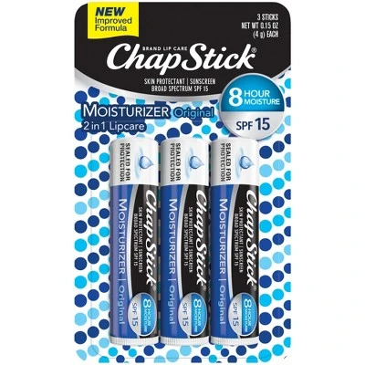 Chapstick Original Moisturizer Lip Balms - SPF15 - 0.45oz/3ct 5 Chapstick Original Moisturizer Lip Balms - SPF15 - 0.45oz/3ct - Image 3