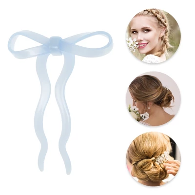 Unique Bargains Women's Bow Wave Chignon Pin 1 Pc 4 Unique Bargains Women's Bow Wave Chignon Pin 1 Pc - Image 2