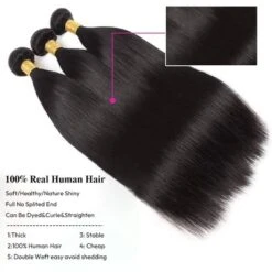 Jessie's Wig 12-30 Inch Grade S Straight Human Hair Bundles 95g For Thin Hair Straight #1b Natural Black 1Pcs/Pack -Glow Up Beauty Store GUEST 732a1b84 f12b 4335 aa6e 007104f61ee4