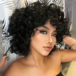 Jessie's Wig 10 Inch Bouncy Curls Bangs With Wig Short Synthetic Hair Natural Black Color 1 Pc/Pack -Glow Up Beauty Store GUEST 7777d940 6487 4b05 ad41 8044dcda2a38