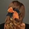 Unique Bargains Women's Halloween Sequin Bow Hair Elastics 1 Pc