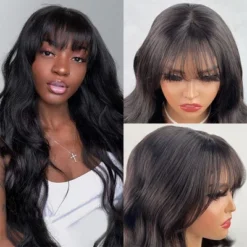 Jessie's Wig 24 Inch Body Wave Human Hair Glueless Wig With Bangs 5x5 Pre Cut Lace Black 1 Pcs/Pack -Glow Up Beauty Store GUEST 81ab0f57 e826 4d82 9ad2 8a711ca2c672