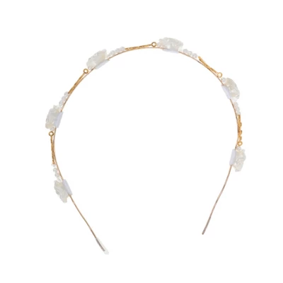 Unique Bargains Women's Cute White Rose Pearl Headbands Gold Tone 1 Pc 5 Unique Bargains Women's Cute White Rose Pearl Headbands Gold Tone 1 Pc - Image 3