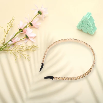 Unique Bargains Women's Cute Headbands Gold Tone 1 Pc 7 Unique Bargains Women's Cute Headbands Gold Tone 1 Pc - Image 5