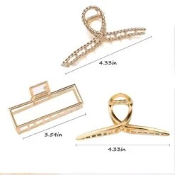 3 PCS Metal Large Claw Clips For Thick Heavy Hair, Strong Hold Big Non-Slip Hair Catch Barrette