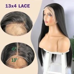 Jessie's Wig 18Inch Lace Frontal Straight Wig 13X4 Lace Dark Black 1 Pc/Pack