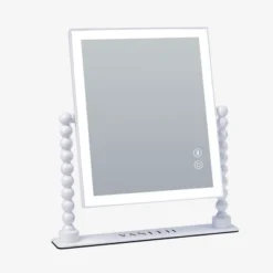 VANITII 12''x14'' Vanity Makeup Mirror With Lights Bluetooth Round Pillar Metal Tabletop White -Glow Up Beauty Store GUEST 960625a8 0ef6 41a4 ba5e 620f137256b8