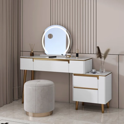 23.6" Round LED Vanity Mirror With Stand 3 23.6" Round LED Vanity Mirror With Stand