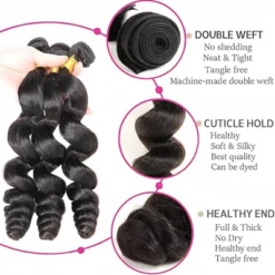 Jessie's Wig 14-30 Inch Grade S Loose Wave Human Hair Bundles 95g For Women Thin Hair Loose Wave #1b Natural Black 1Pcs/Pack -Glow Up Beauty Store GUEST 9d777650 70bd 4bf0 bf30 4bfddbd25871