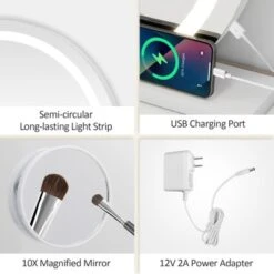 23.6" Round LED Vanity Mirror With Stand 18 23.6" Round LED Vanity Mirror With Stand -Glow Up Beauty Store GUEST 9deffe01 23c7 4c9f acc5 9fa1c63d10de