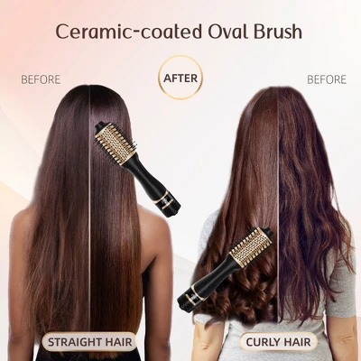 NICEBAY Hair Dryer Brush Blow Dryer Brush In One, Hot Hair Brush Styler Volumizer Oval Titanium Barrel, Hot Air Straightener For Smooth Frizz-Free 5 NICEBAY Hair Dryer Brush Blow Dryer Brush In One, Hot Hair Brush Styler Volumizer Oval Titanium Barrel, Hot Air Straightener For Smooth Frizz-Free - Image 3