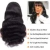 Jessie's Wig Body Wave Blended Human Hair Wig With Bangs Natural Black 18-38 Inch