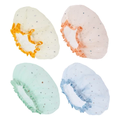 Unique Bargains Women's Portable Shower Cap Multicolor 4 Pcs 5 Unique Bargains Women's Portable Shower Cap Multicolor 4 Pcs - Image 3