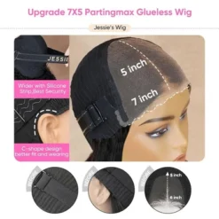 Jessie's Wig 12 Inch Curtain Bangs Straight Bob Layered Wig 7x5 Pre Cut Lace Natural Color 1 Pc/Pack -Glow Up Beauty Store GUEST ae4eac6e 659e 449e a26e f143623b6c51 1